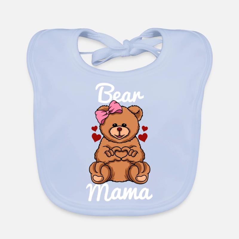 Bear Mama Finger Heart Bear Loop Organic Baby Bibs