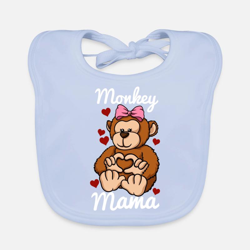 Affe Mama Finger Herz Affe Bändchen Baby Bio-Lätzchen