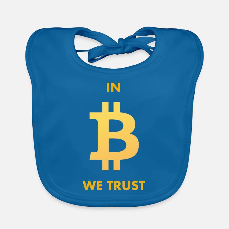 DANS B, NOUS FAISONS CONFIANCE À BITCOIN - Bavoir bio Bébé - bleu paon