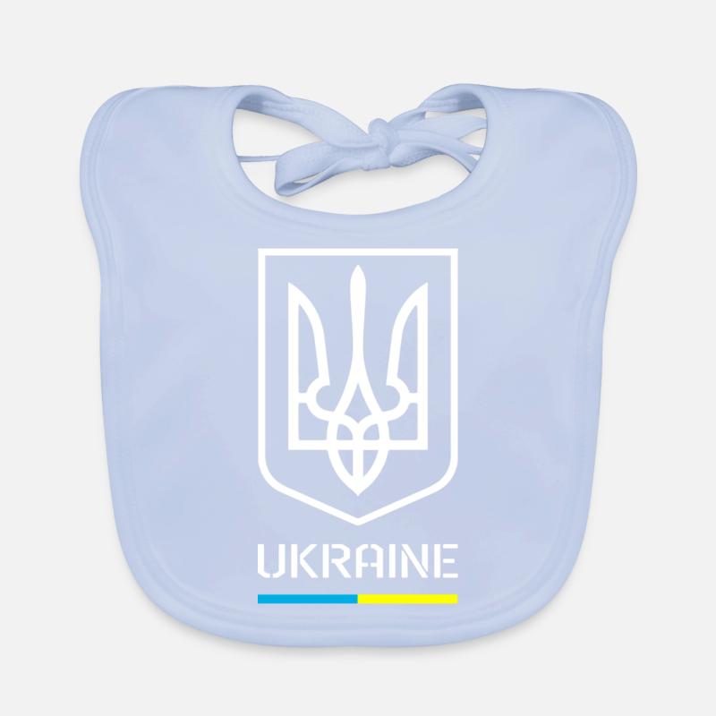 Ukrainian Tryzub Symbol Ukraine Trident Organic Baby Bibs