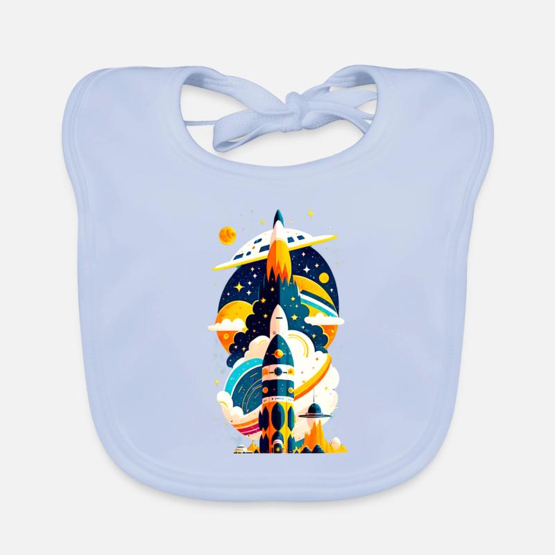 Rocket Space Organic Baby Bibs