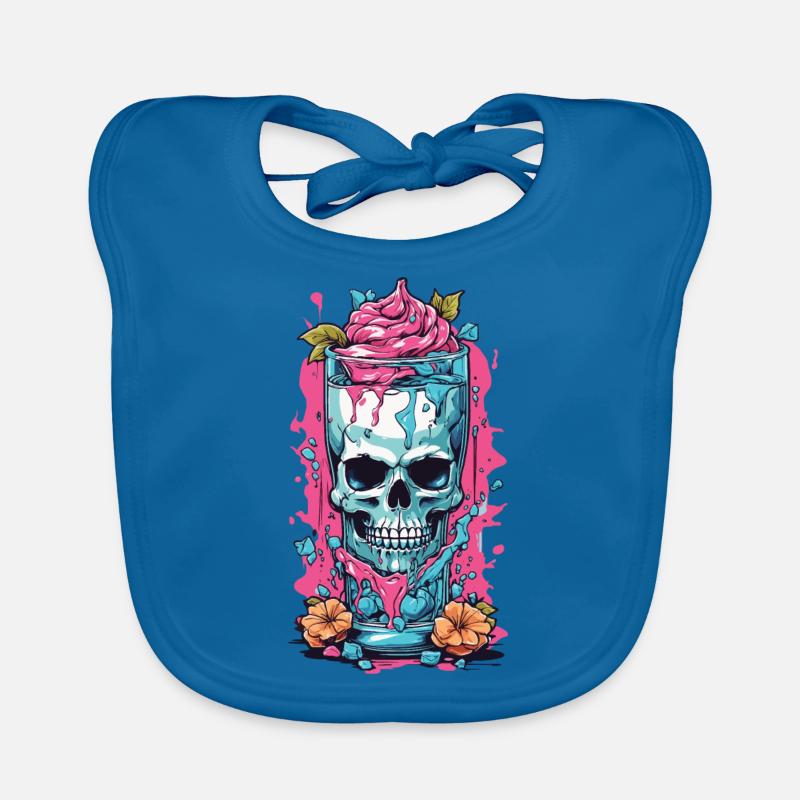 Goth Eisbecher Skull Weirdcore Pastel Gothic - Baby Bio-Lätzchen - Pfauenblau