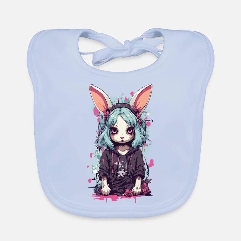 Lapin gothique eGirl Anime Kemonomimi Design Bavoir bio Bébé