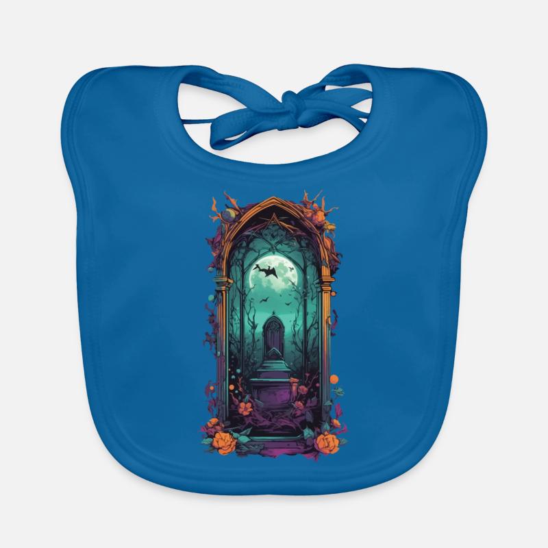 Vintage Gothic Cemetery Pastel Goth Design Organic Baby Bibs