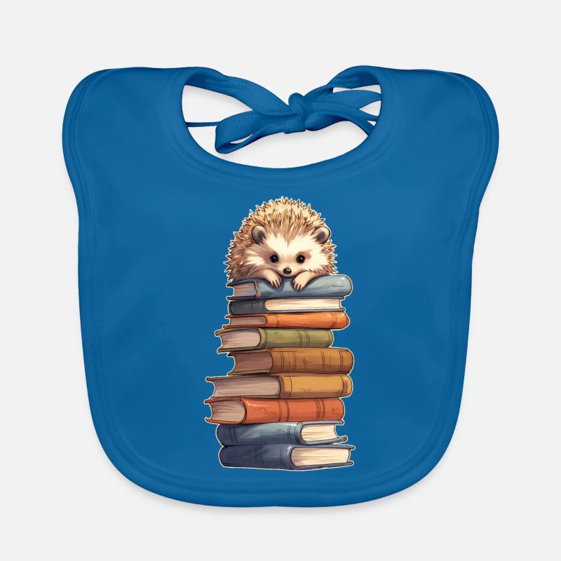 Igel auf Bücherstapel Baby Bio-Lätzchen