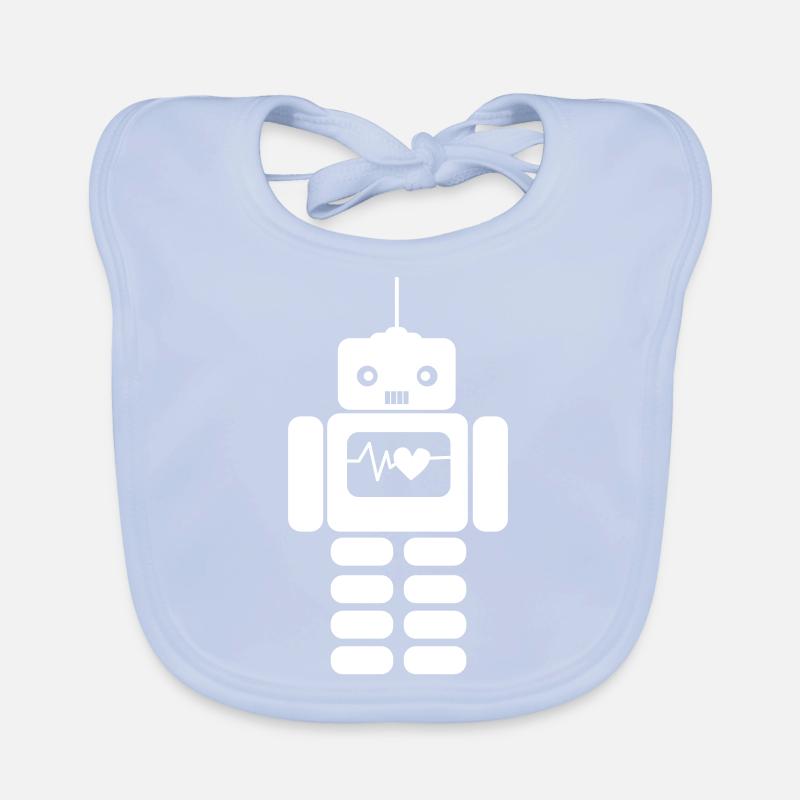 Robot Heart Love Organic Baby Bibs