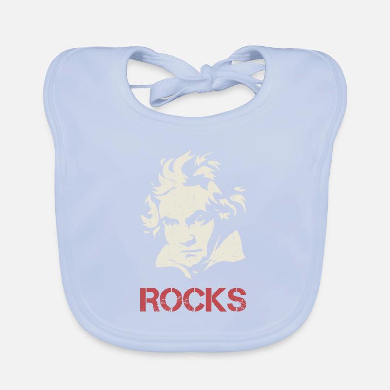 Ludwig van Beethoven Silhouette Rocks Gift Organic Baby Bibs