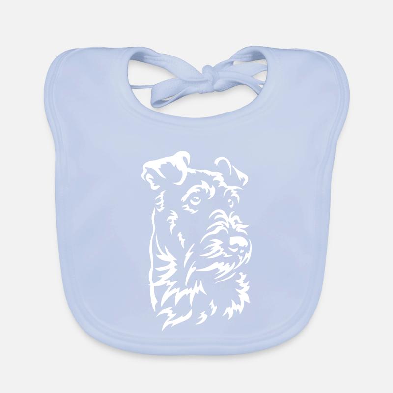Irish Terrier Head "Black Edition" Organic Baby Bibs