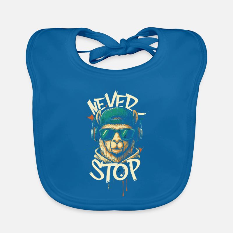 Llama DJ Never Stop Organic Baby Bibs