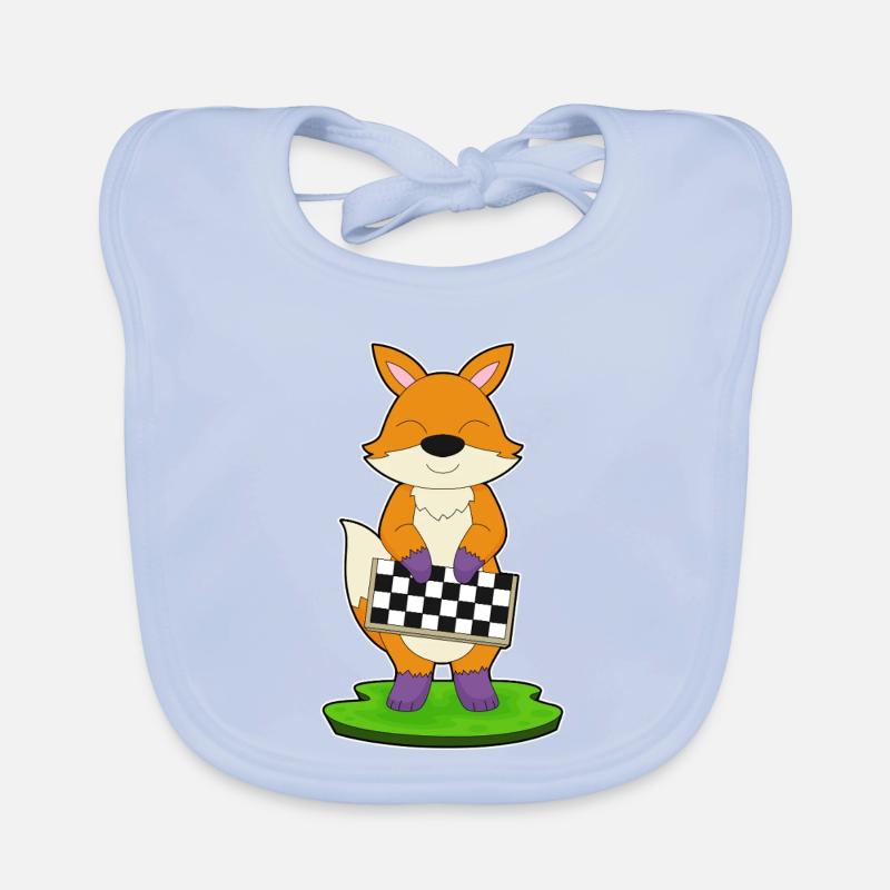 Fox Chess Chess Board Game Organic Baby Bibs