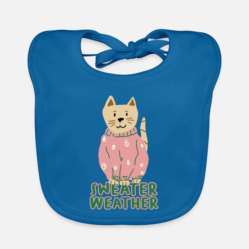 Katze im Rosa Pullover – Sweater Weather Baby Bio-Lätzchen