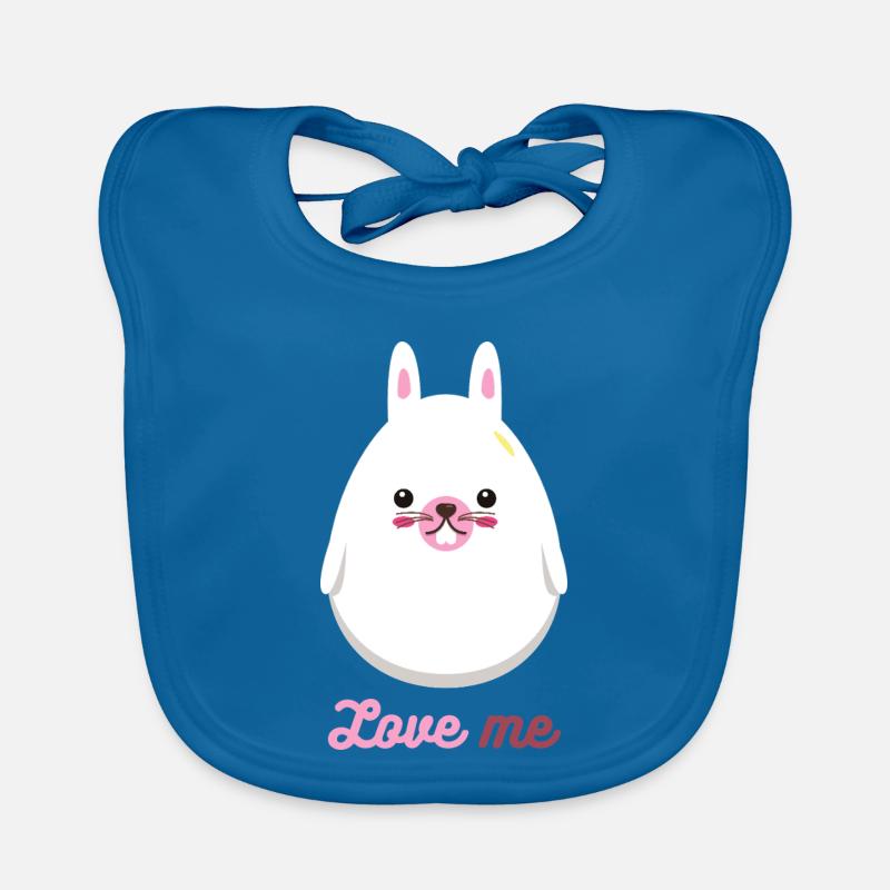 Lapin - Bavoir bio Bébé - bleu paon