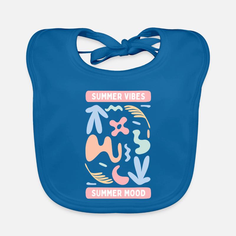 Pastel Abstract Summer Vibes - Baby Bio-Lätzchen - Pfauenblau
