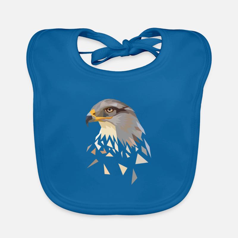 Aigle géométrique à faible poly tête d’aigle Bavoir bio Bébé