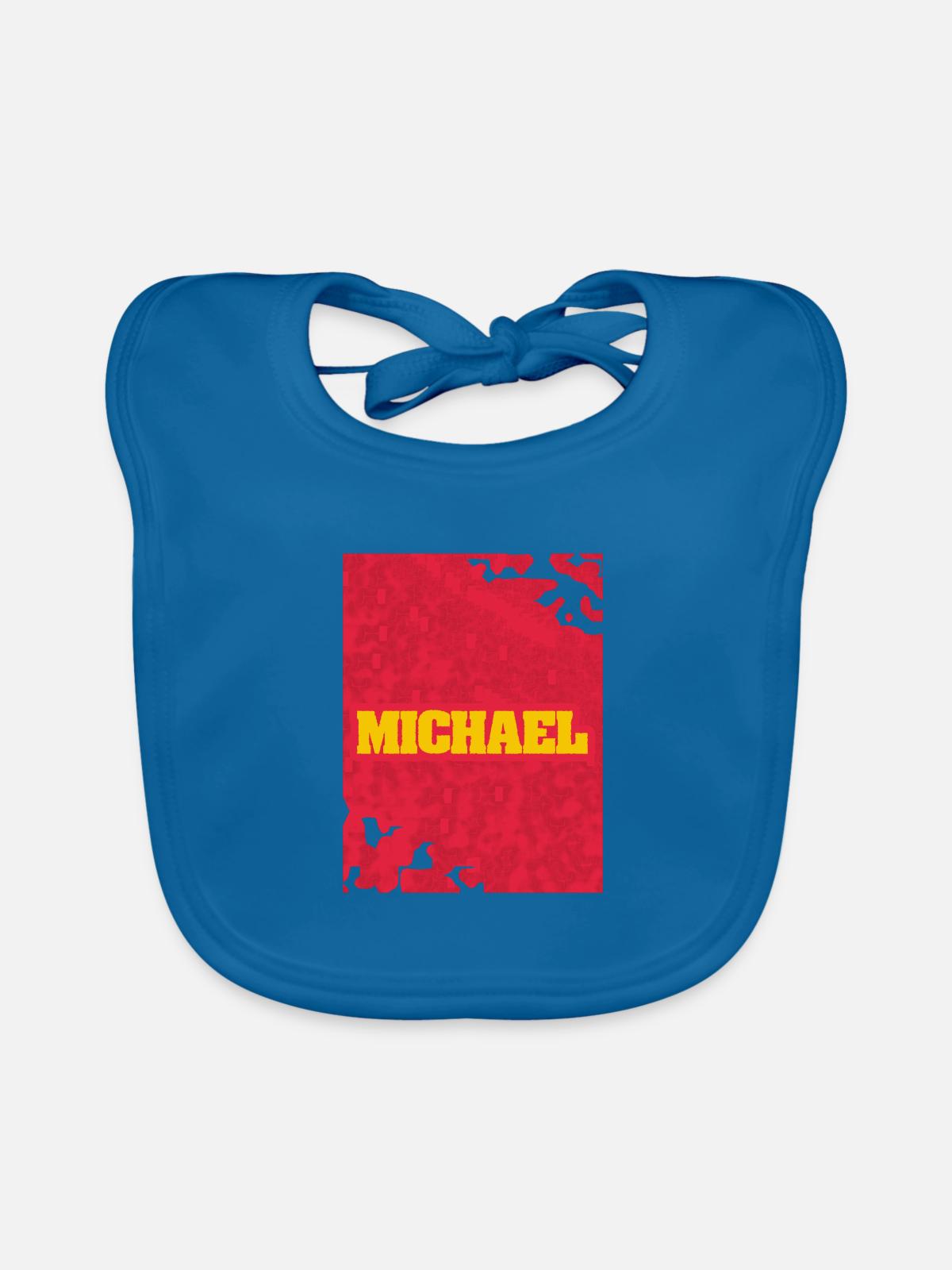 Michael - Baby Bio-Lätzchen - Pfauenblau - Vorne