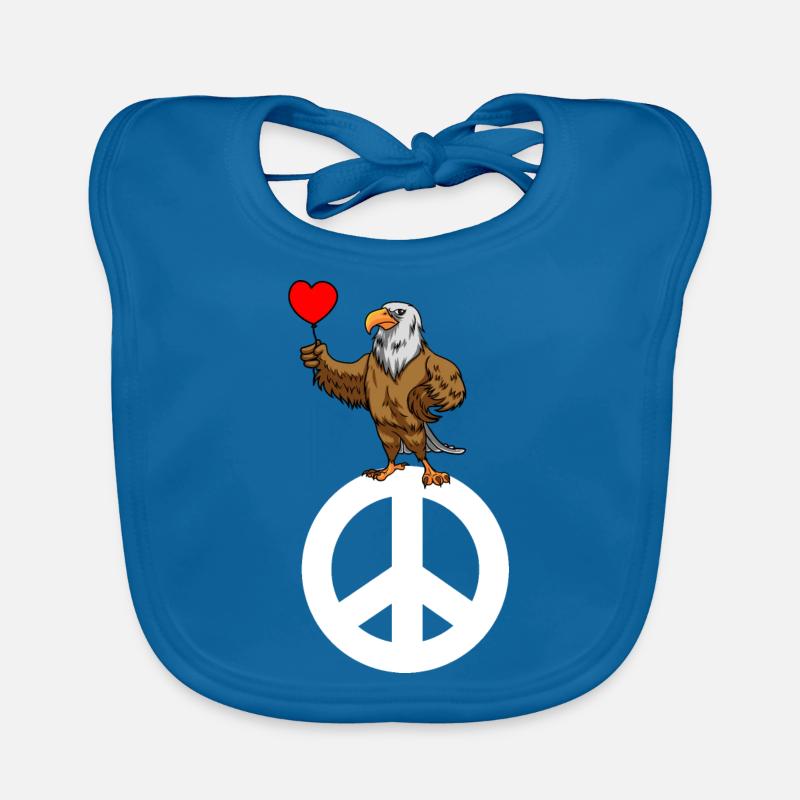 Bald Eagle Peace Peace World Peace Organic Baby Bibs