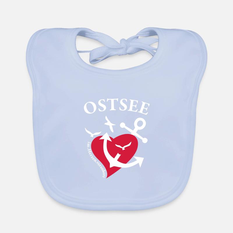 Ostsee - im Herzen verankert Baby Bio-Lätzchen