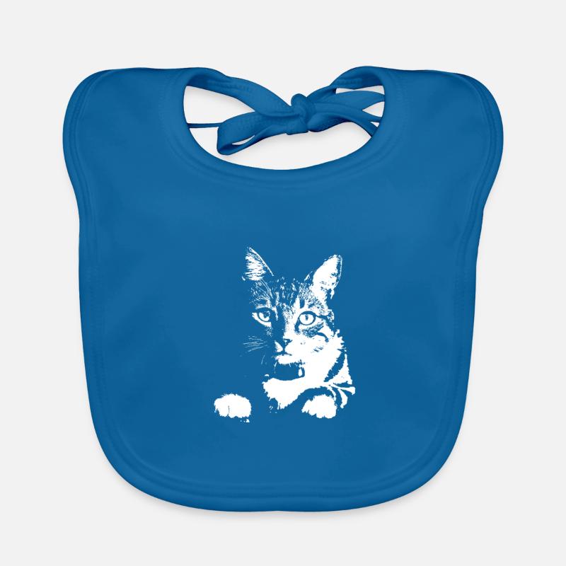 Katze - Baby Bio-Lätzchen - Pfauenblau