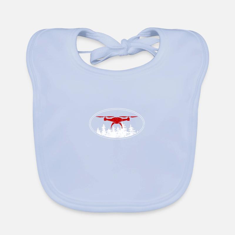 Drone drone logo with forest vintage we Organic Baby Bibs