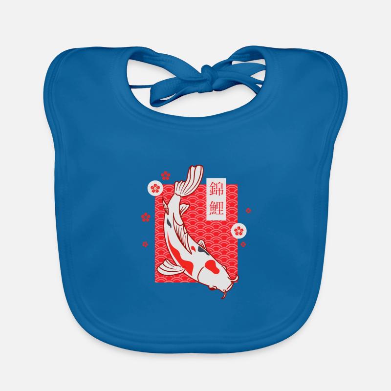 Koi Modèle japonais - Bavoir bio Bébé - bleu paon