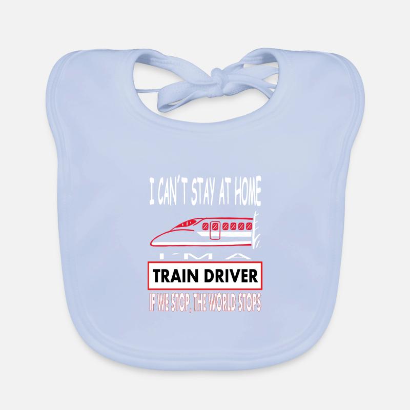 Train driver saying by train ride gift idea Organic Baby Bibs