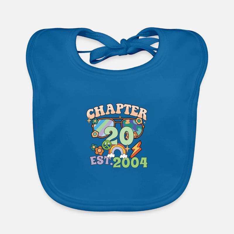 Turning 20 20th Birthday Retro Theme Peace Sign Baby Bio-Lätzchen