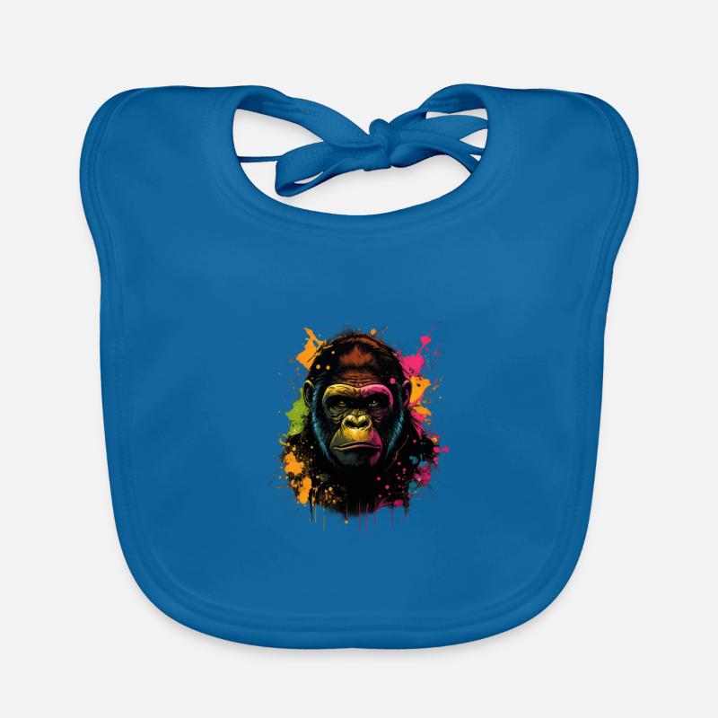Colorful Gorilla Splash Art Expression Baby Bio-Lätzchen