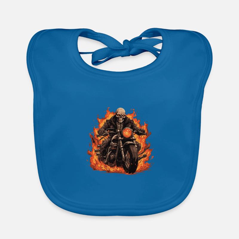 Skeleton Motorcycle Organic Baby Bibs