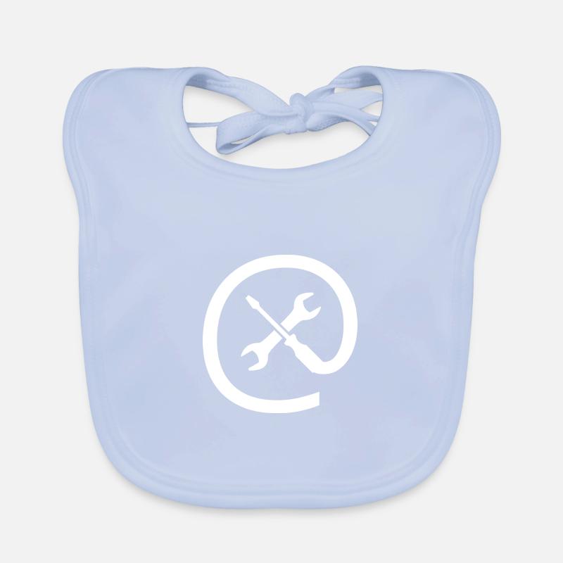 Computer Service Icon (white) Organic Baby Bibs