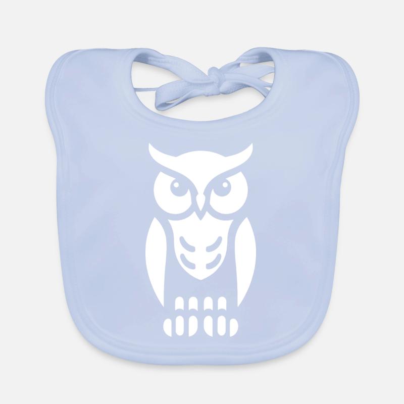 Schneeeule weise Silhouette minimalistisch Kunst Baby Bio-Lätzchen