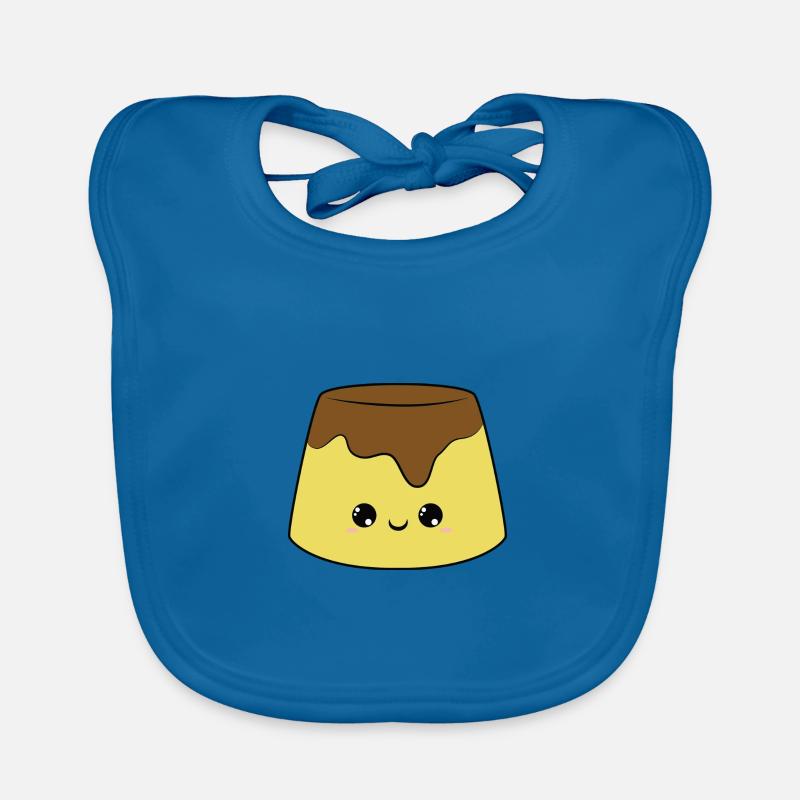 cute smiling pudding dessert, süßer pudding Baby Bio-Lätzchen