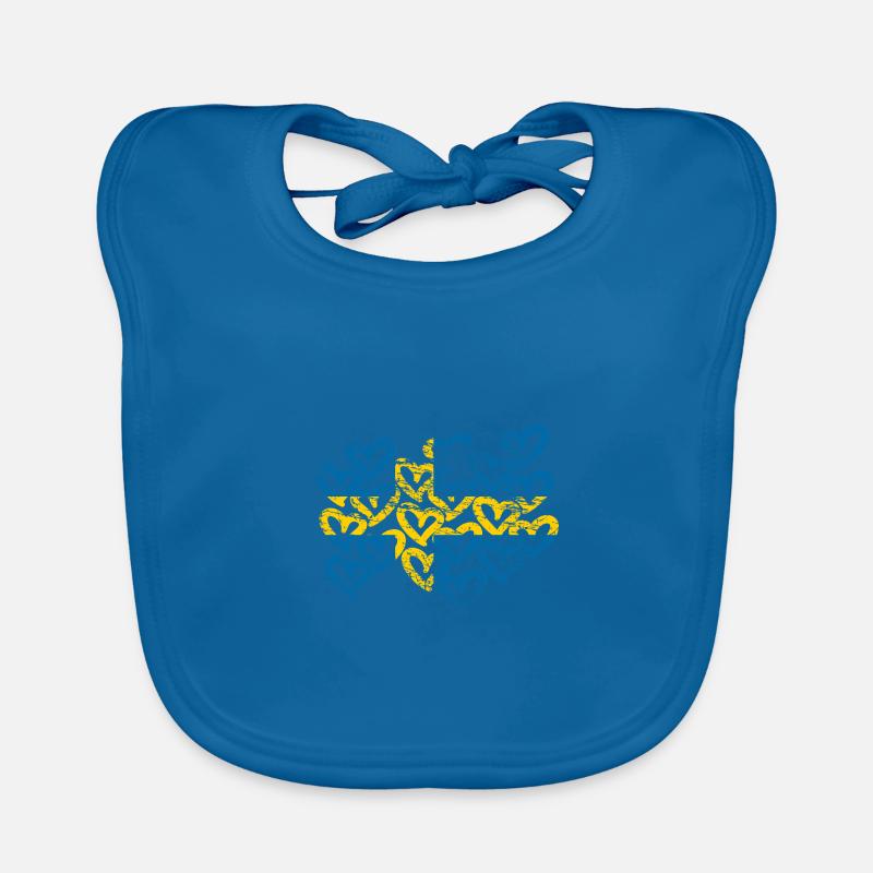Drapeau avec coeur Bavoir bio Bébé