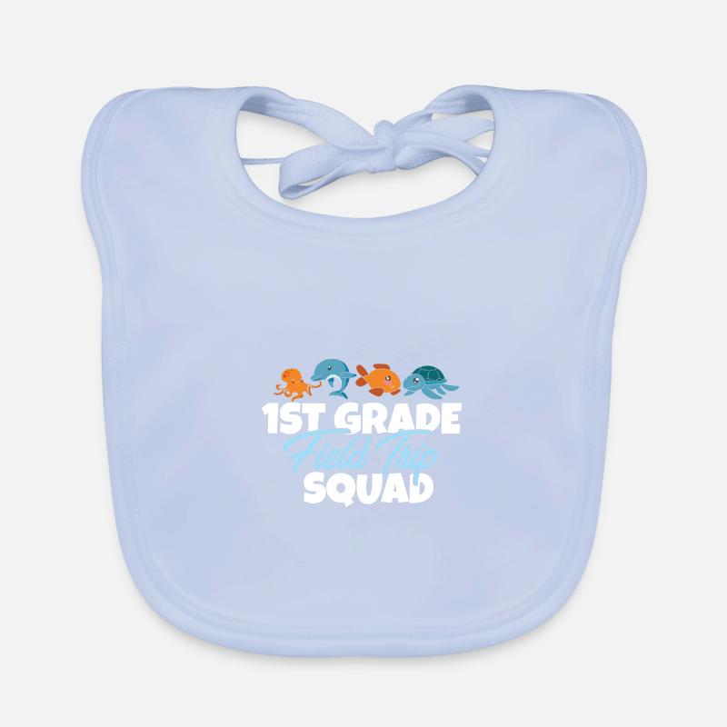 1st Grade Field Trip Squad Ocean Animals Organic Baby Bibs