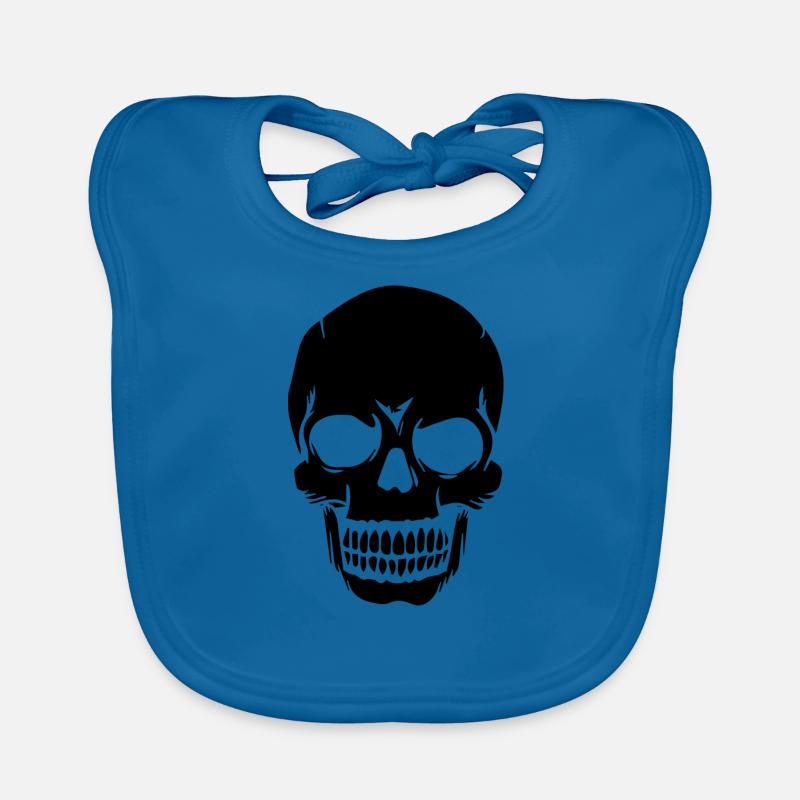 Skull White Skull Conception - Bavoir bio Bébé - bleu paon