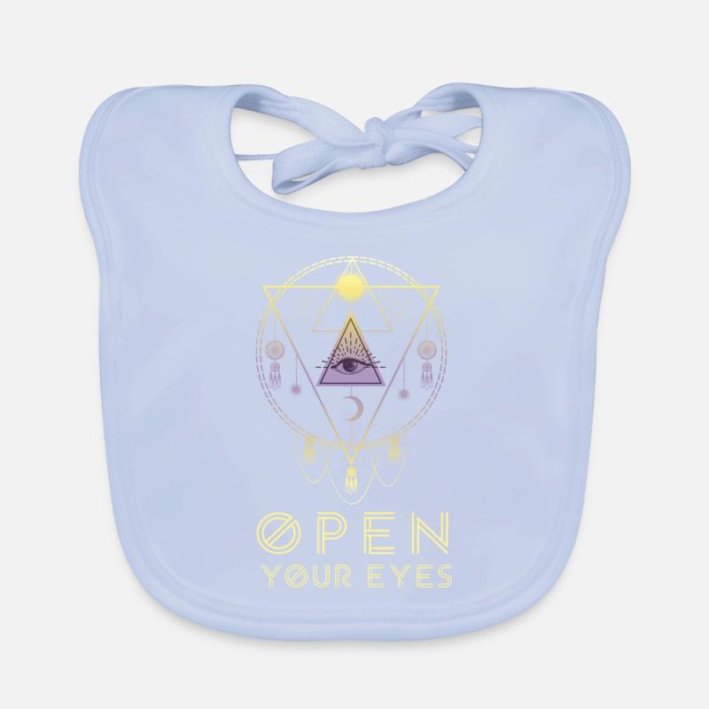 Open Your Eyes All-Seeing Eye Boho Gift Organic Baby Bibs