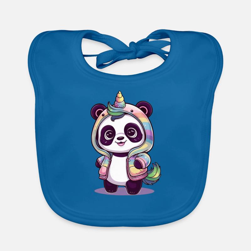 Mignon panda licorne Bavoir bio Bébé