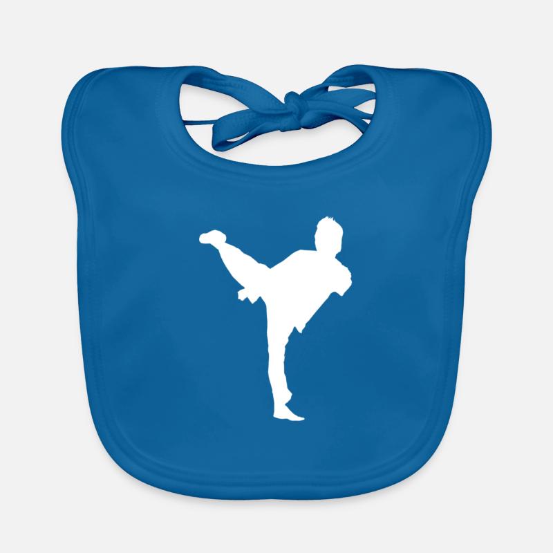 Bruce Lee White Shadow Side Kick Baby Bio-Lätzchen