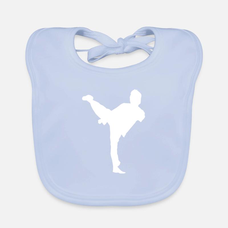 Bruce Lee White Shadow Side Kick Baby Bio-Lätzchen