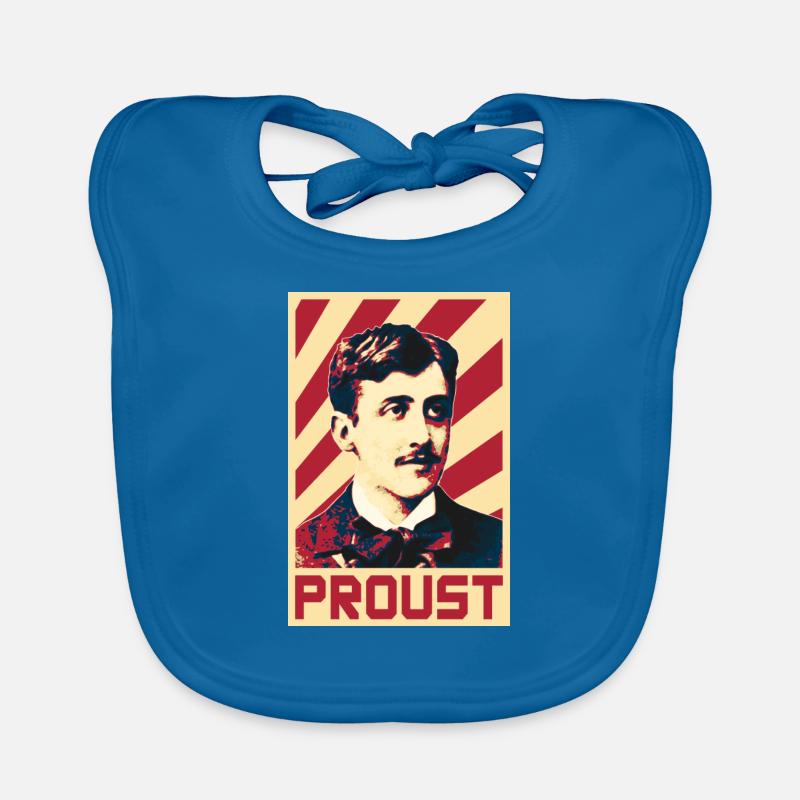Marcel Proust - Bavoir bio Bébé - bleu paon