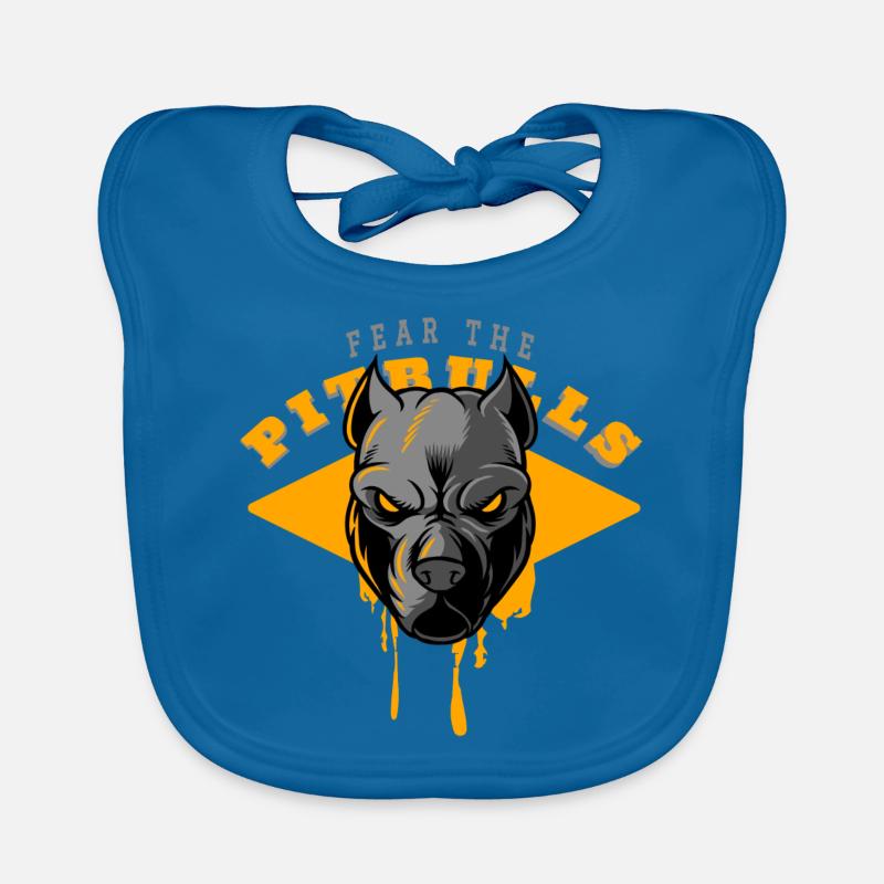 Pitbullkopf Pitbulls - Bavoir bio Bébé - bleu paon