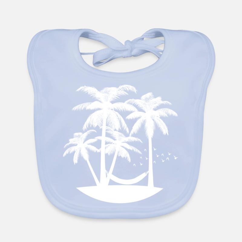 Palm trees hammock beach birds gift idea Organic Baby Bibs