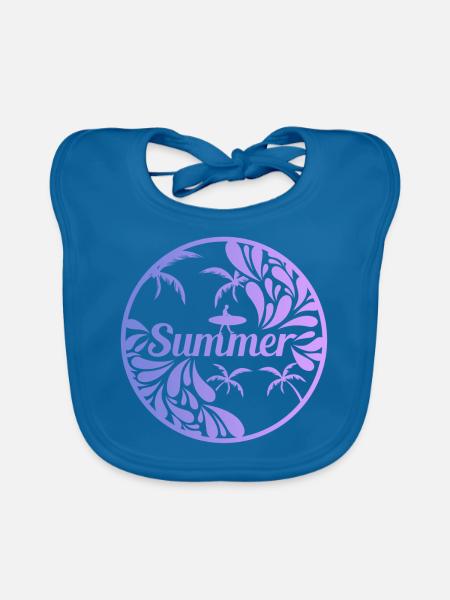 Sommer - Baby Bio-Lätzchen - Pfauenblau