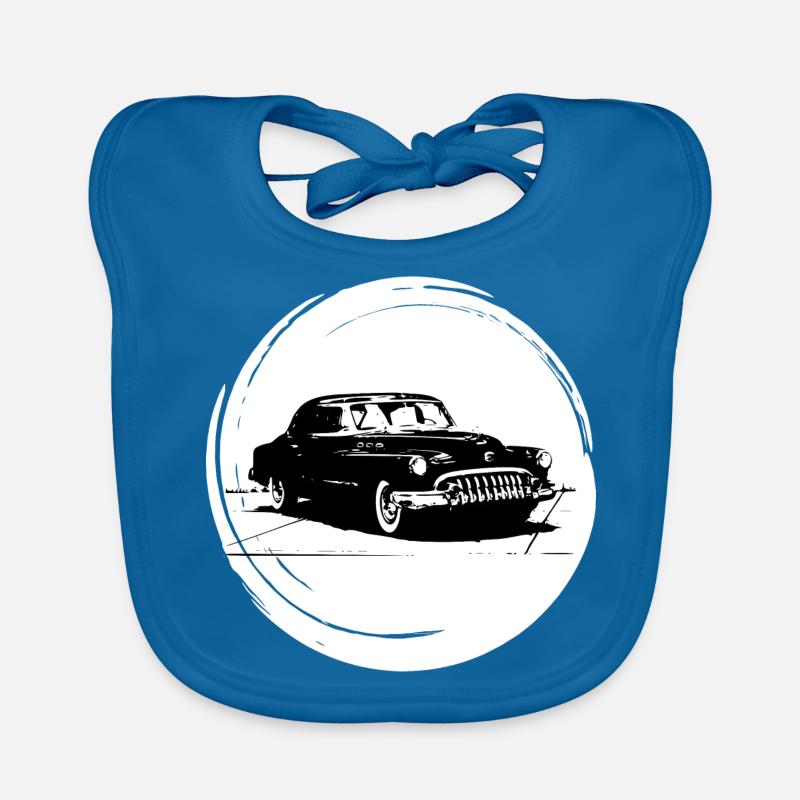 Oldtimer - Baby Bio-Lätzchen - Pfauenblau