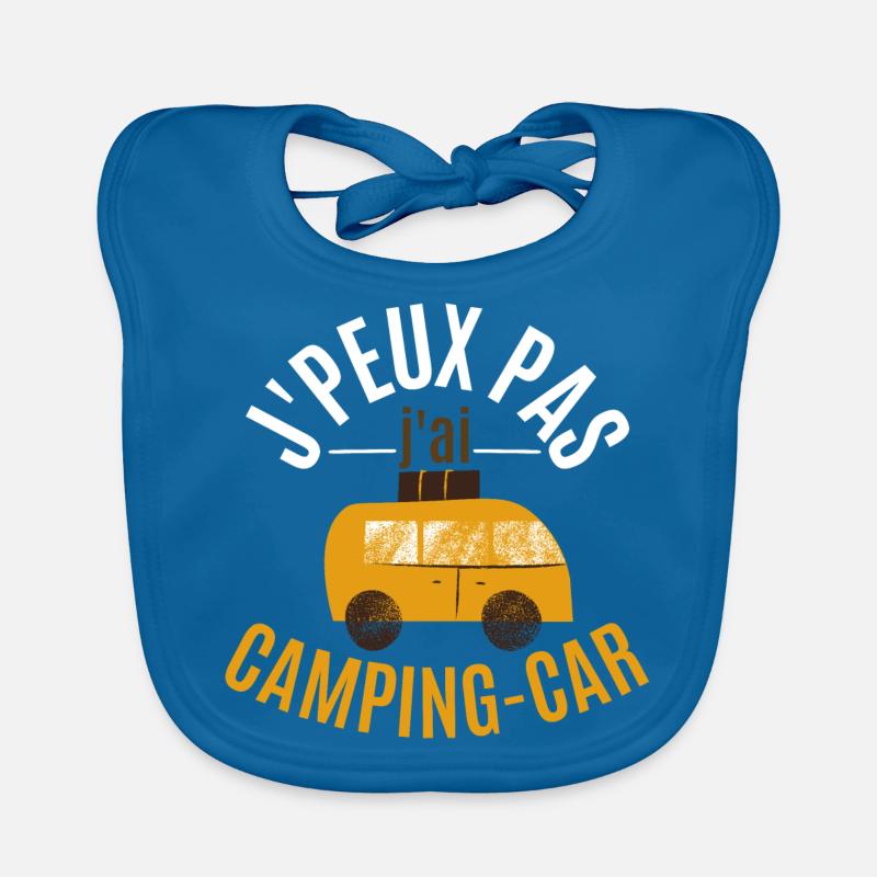 J’PEUX PAS J’AI CAMPING-CAR - Bavoir bio Bébé - bleu paon