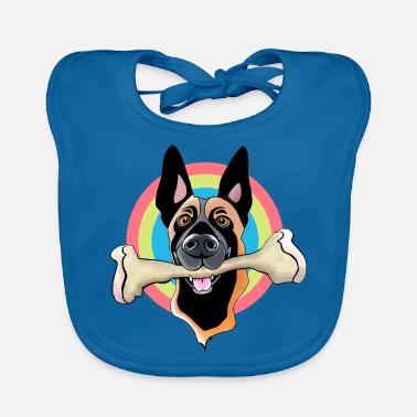 Malinois con osso Bavaglino ecologico per neonato