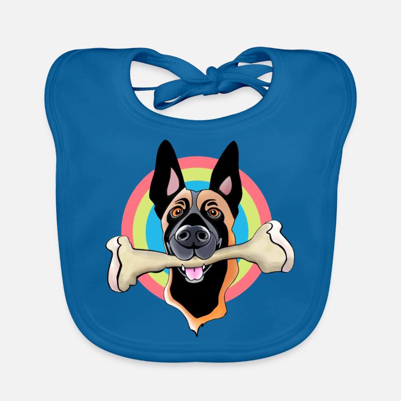 Malinois mit Knochen Baby Bio-Lätzchen