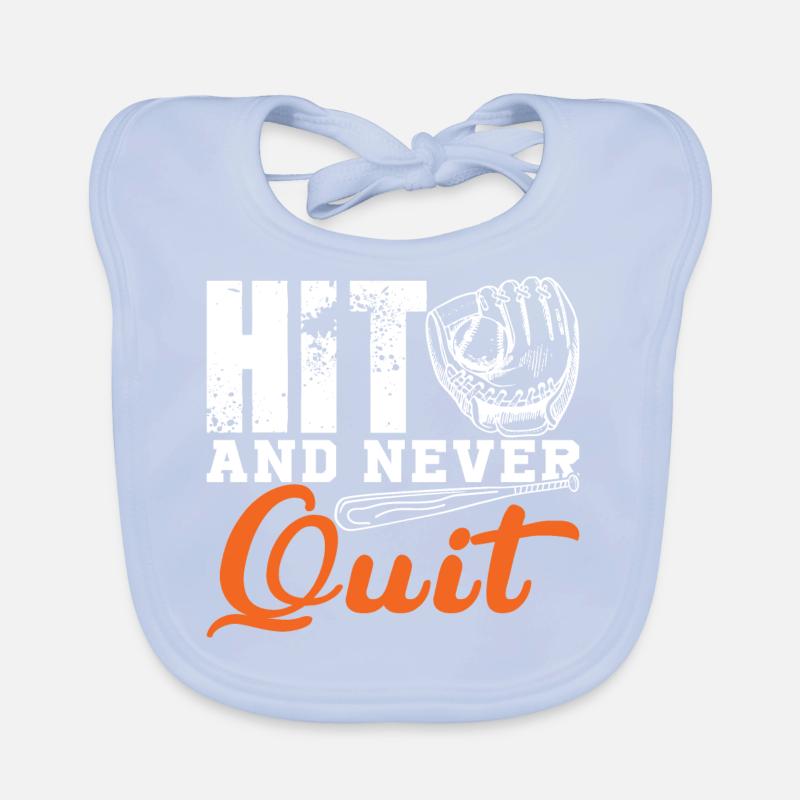 hit and never quit Organic Baby Bibs