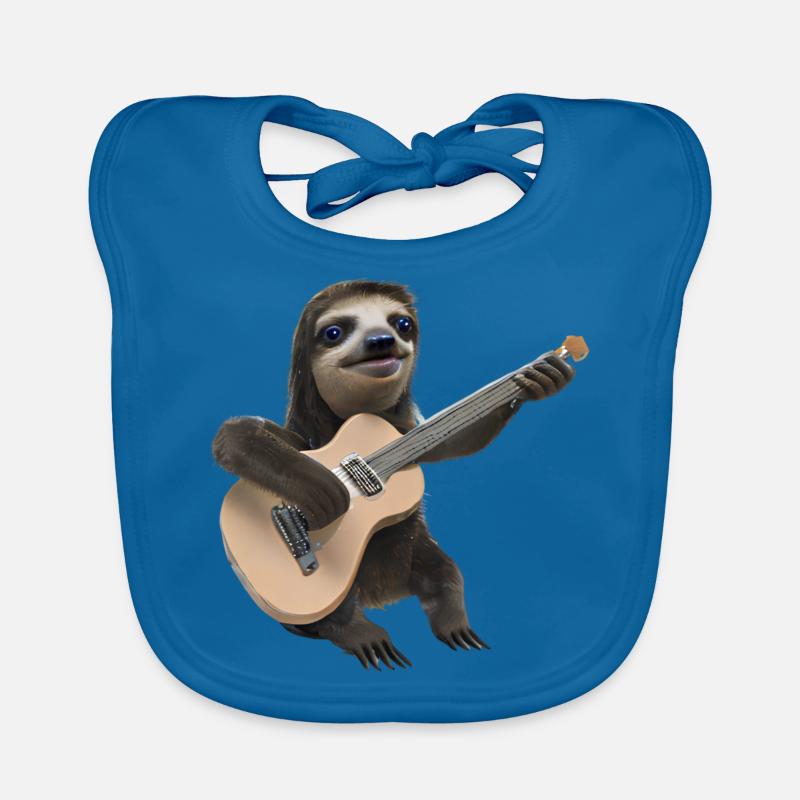 Faultier mit Gitarre Baby Bio-Lätzchen