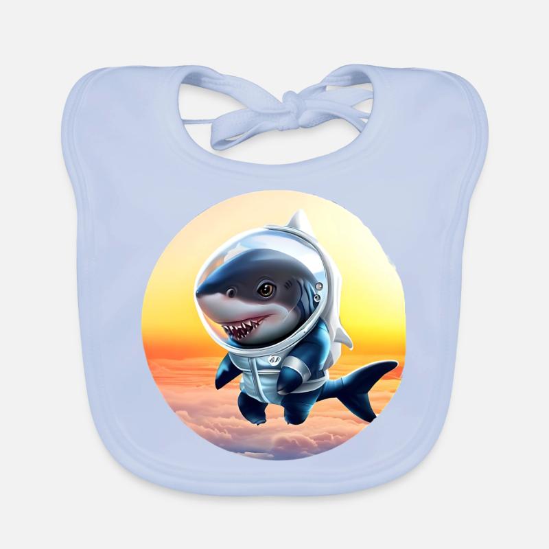 Requin astronaute au coucher du soleil Bavoir bio Bébé