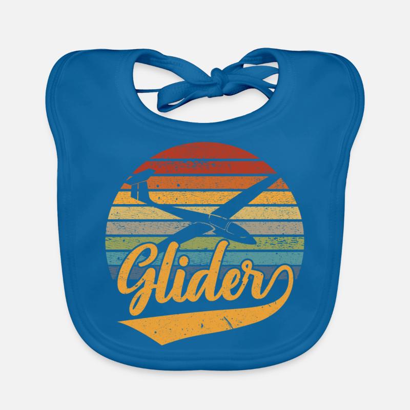 Retro Planner Glider Soaring Aircraft Pilot Organic Baby Bibs